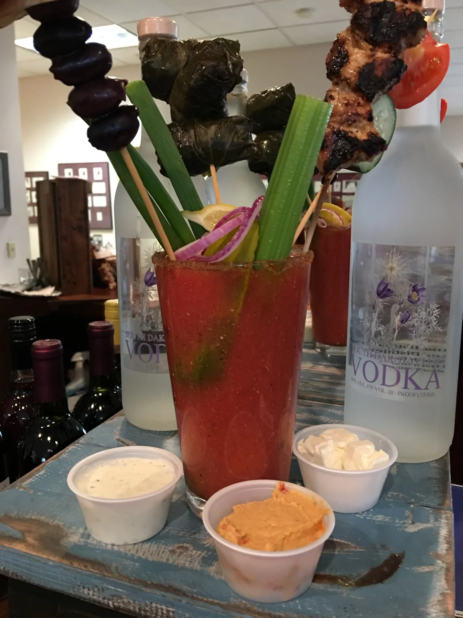 Monster Bloody Mary cocktail at Valiant Vineyards