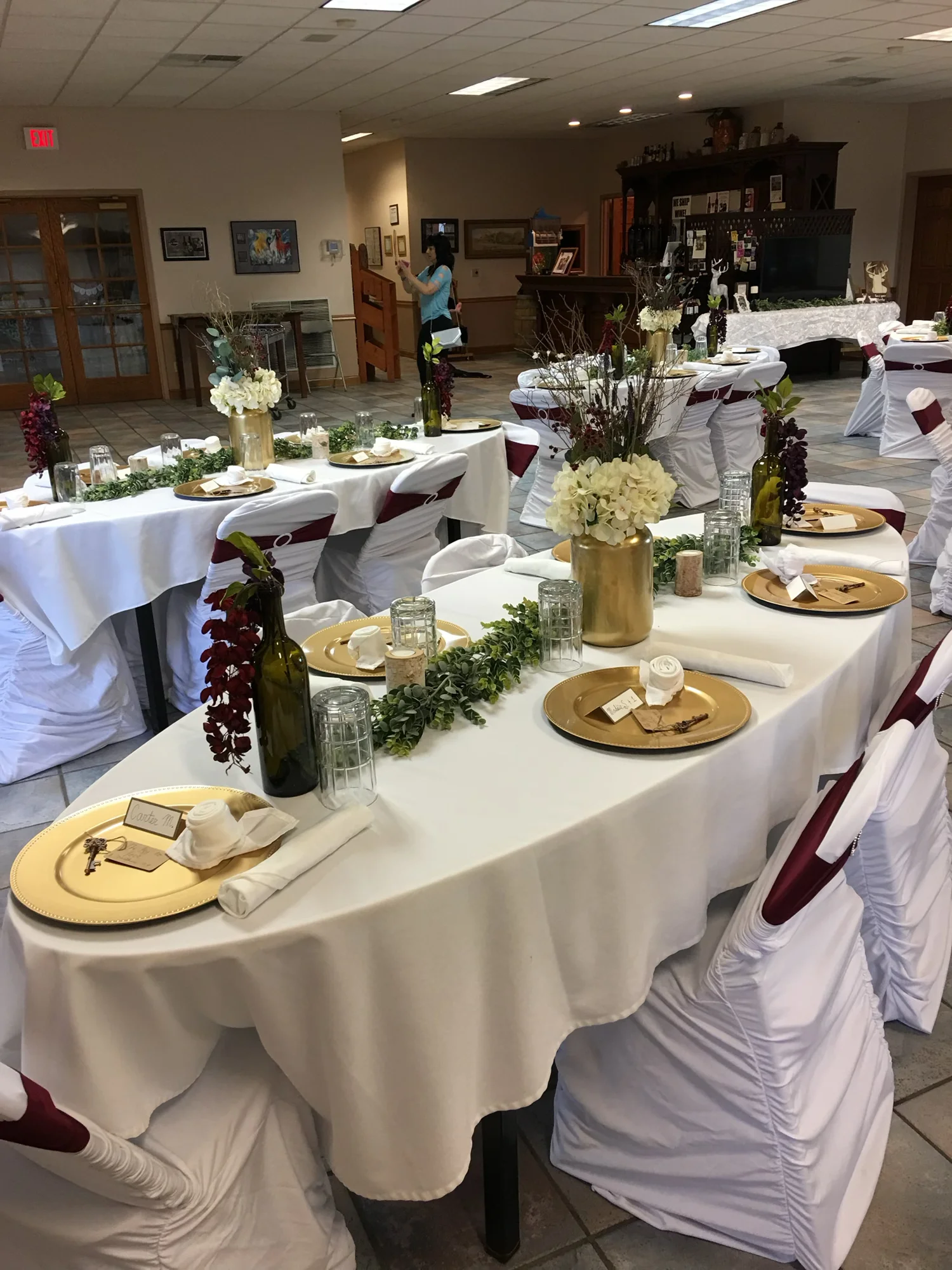 Beautifully arranged catering setup with elegant place settings