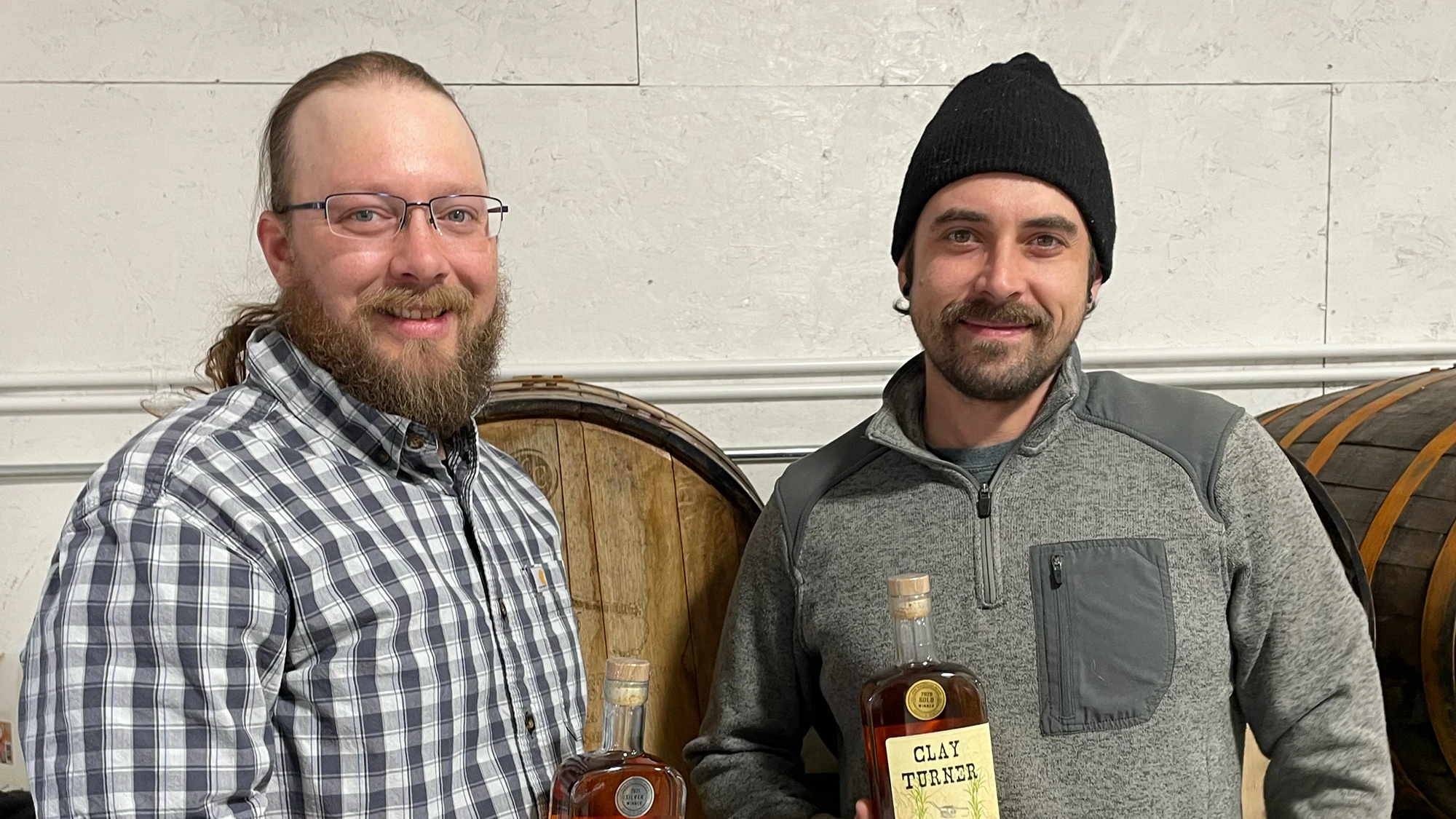 Leif and Lucas, our winemaking team, with Clay Turner spirits